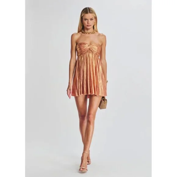 NWT Retrofete Kaiser Dress, in Apricot, size XXS, 95% polyester, 5% spandex - Picture 1 of 16